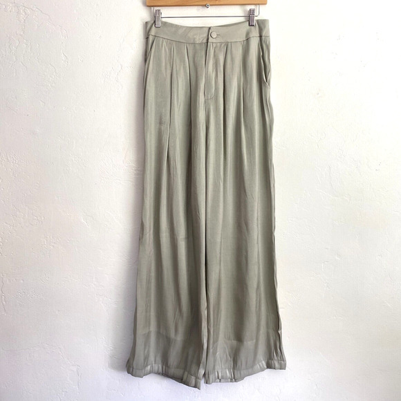 Ellison Go with the Flow Pants Womens Large Gray Green High Waist New - Picture 1 of 12